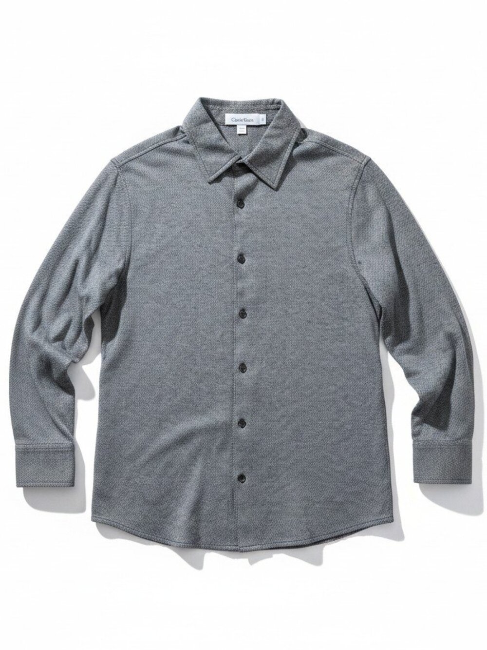 Calvin Klein Grey Textured Long Sleeve Shirt Medium